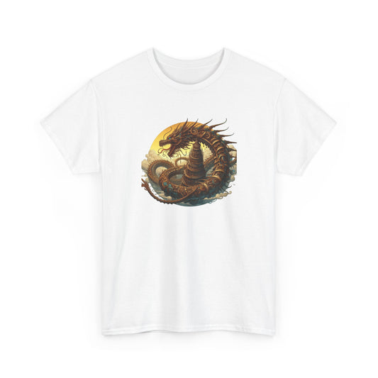Tee Shirt Dragon Steampunk Homme Femme – T-Shirt Dragon Mécanique – Univers Fantastique Engrenages – Design Original
