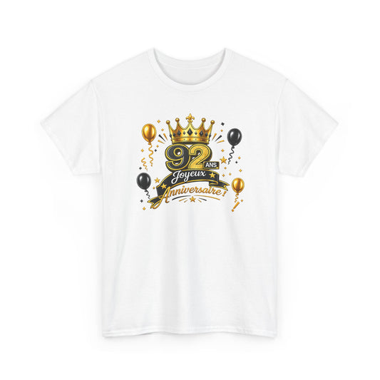 Tee Shirt Anniversaire 92 Ans Homme et Femme – Joyeux Anniversaire – Cadeau 92 Ans