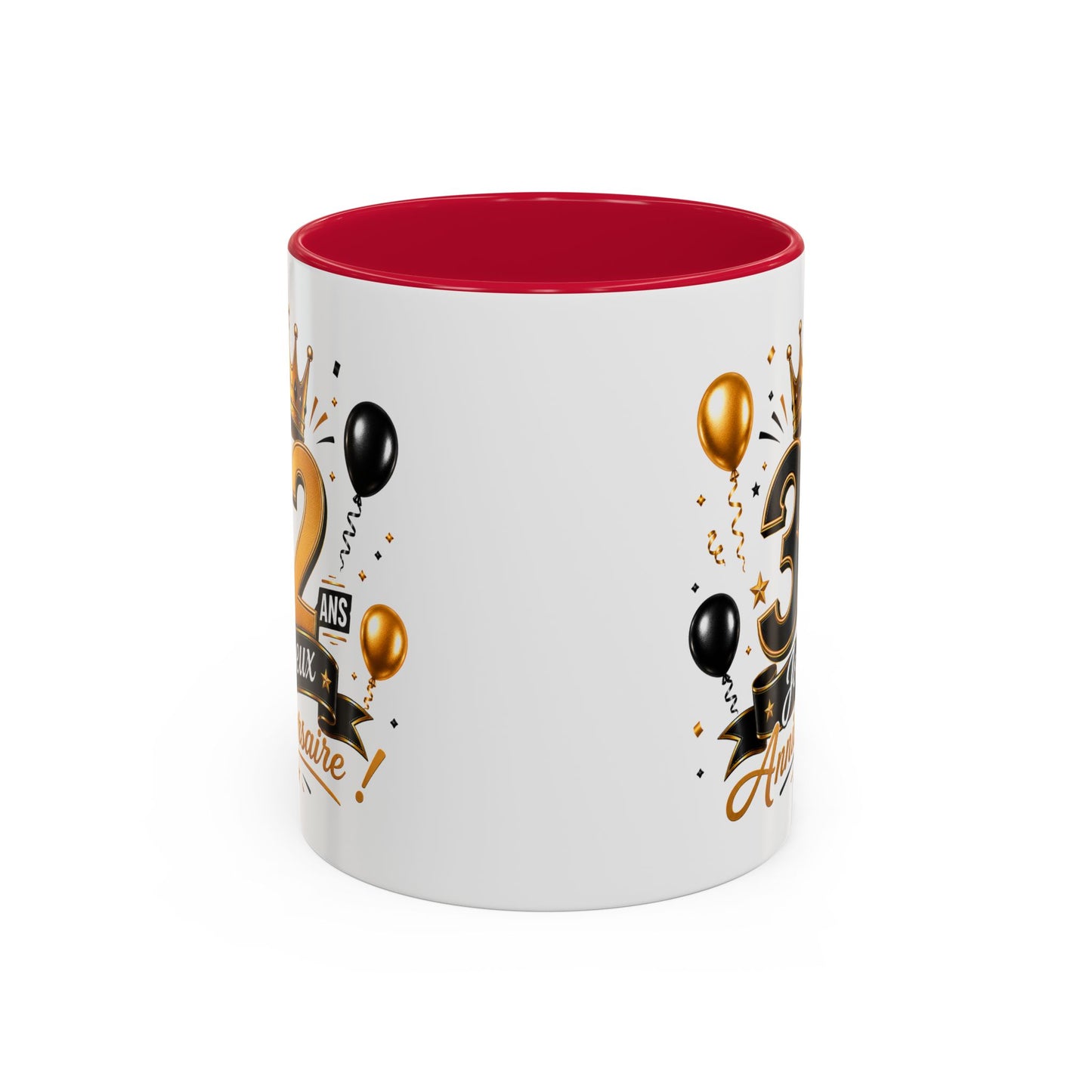 Mug Joyeux 32 Ans – Tasse Anniversaire 32 Ans – Cadeau Original pour Femme Homme – Idée Cadeau 32e Anniversaire Noir Bleu Rouge
