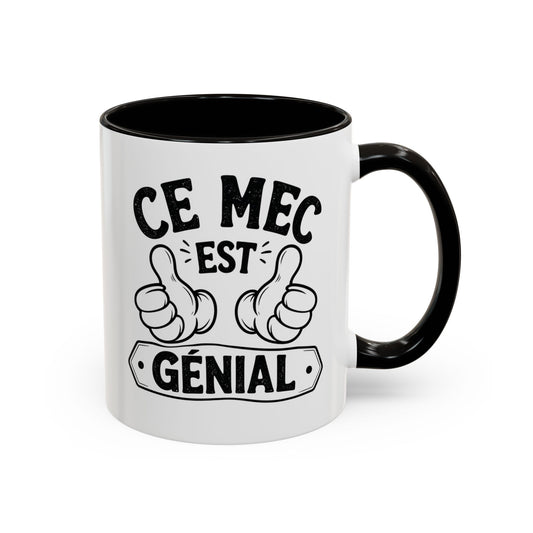 Mug Humour Homme – Ce Mec Est Génial – Tasse Drôle et Fun Cadeau Original Céramique 325ml Noir