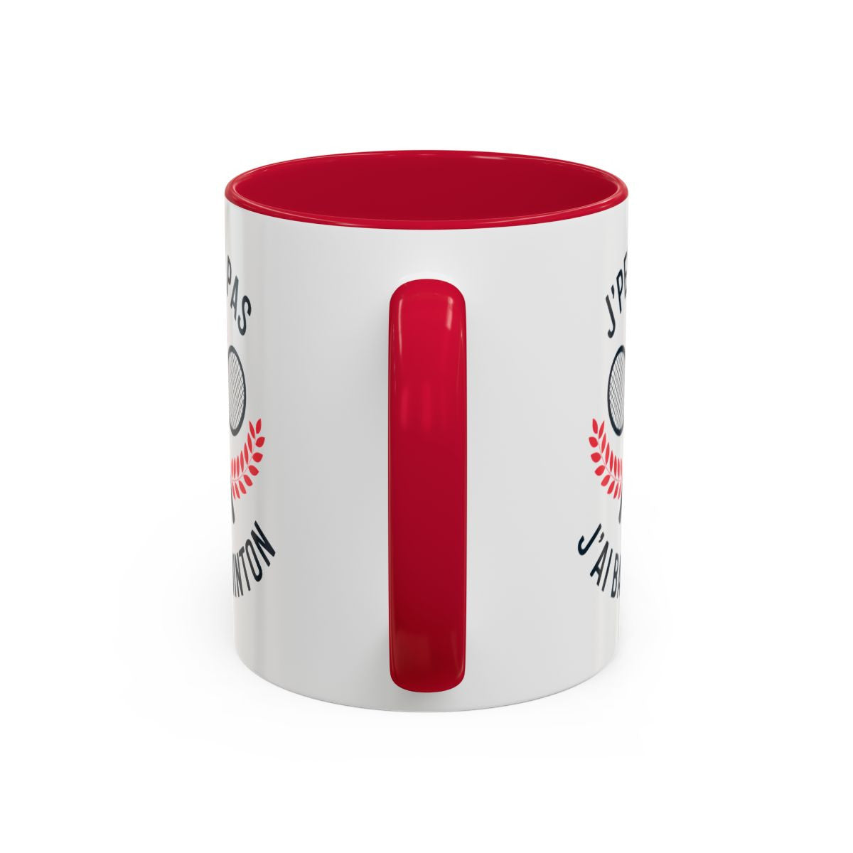 Mug Badminton Humour – “J’peux pas j’ai badminton” – Tasse Cadeau Joueur de Badminton – Raquettes et Volant – 325 ml