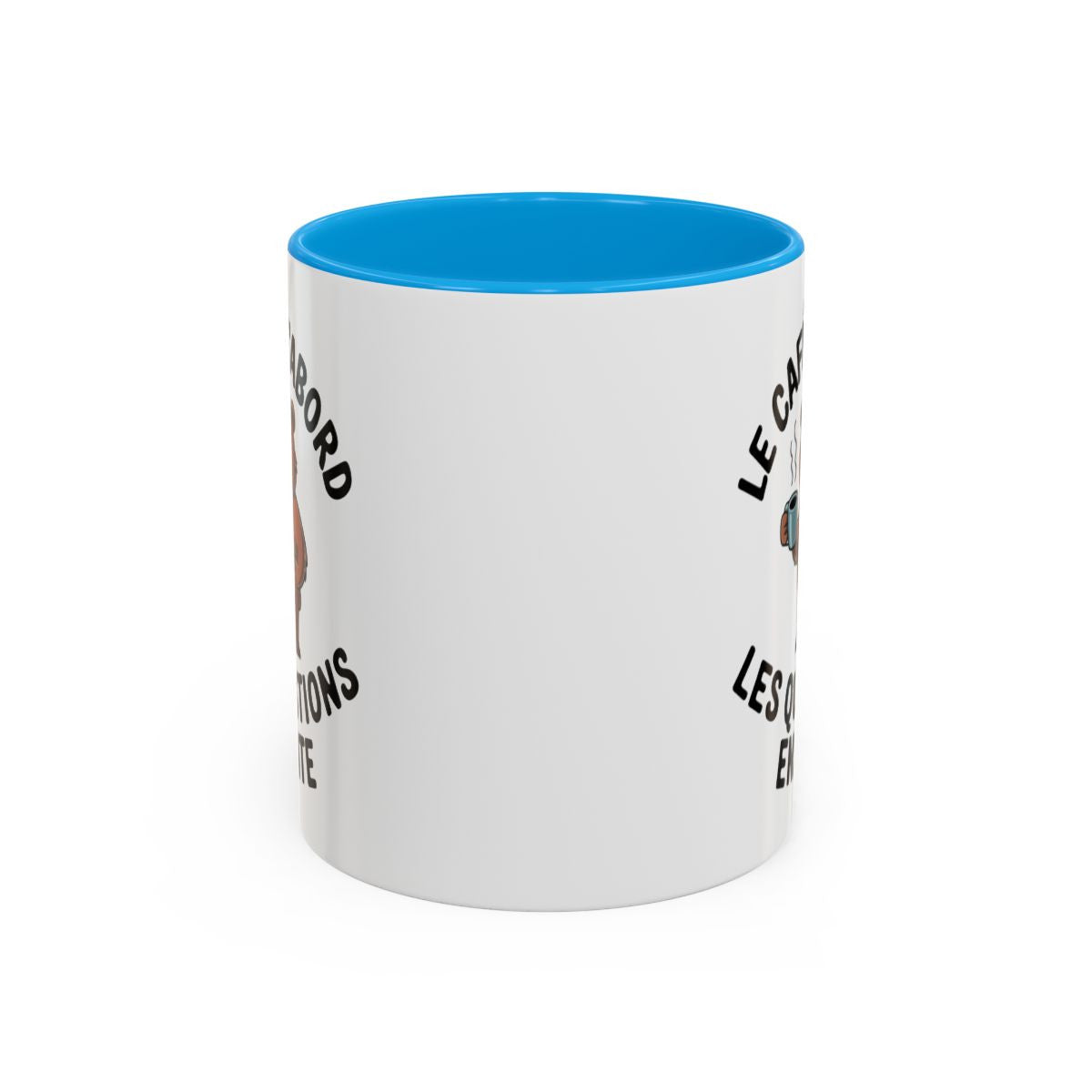 Mug Humour “Le café d’abord les questions ensuite” – Tasse Ours avec Café – Cadeau Drôle Bureau Matin Difficile – 325 ml