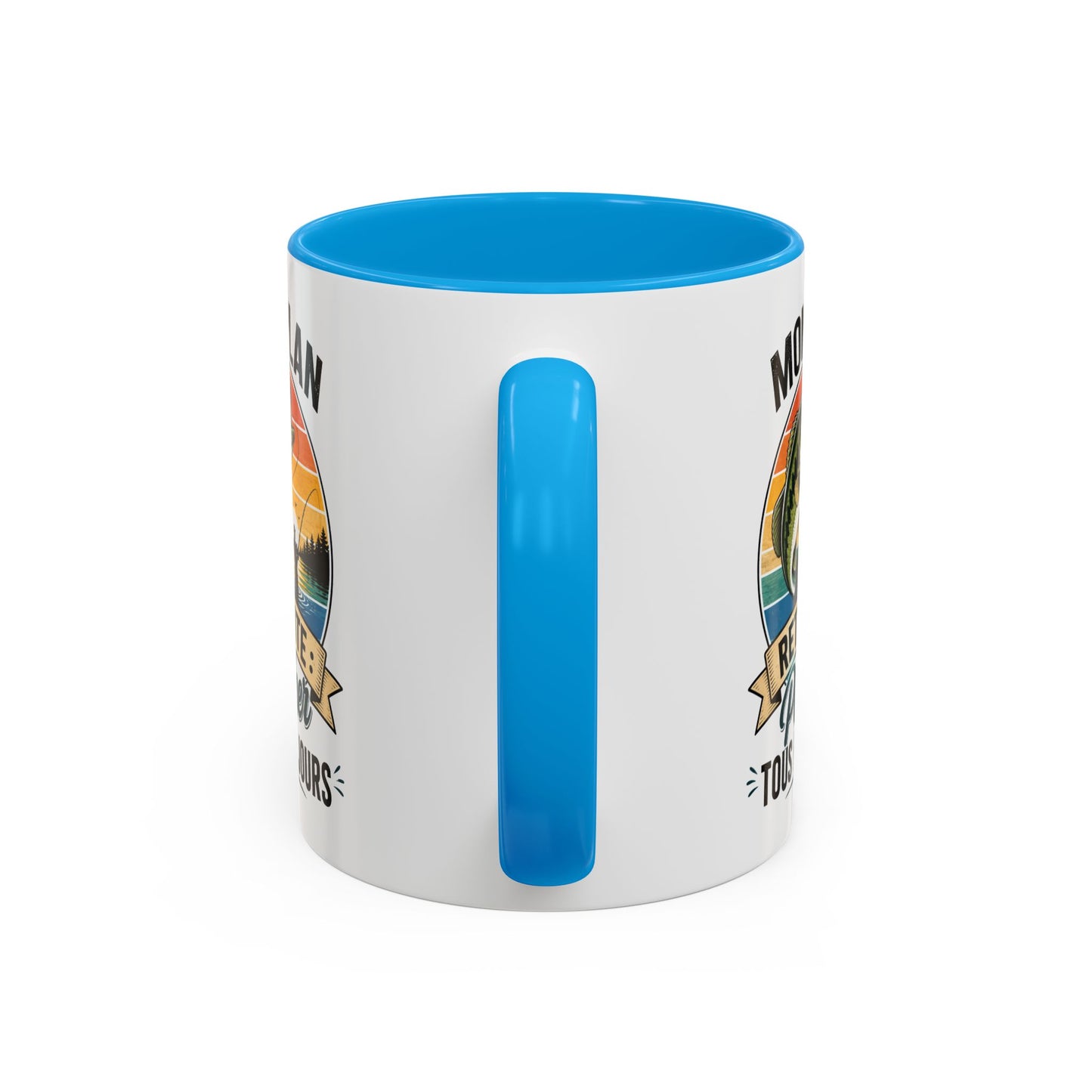 Mug Retraite Pêche – Tasse Humoristique Poisson – Cadeau Homme Futur Retraité Passionné de Loisirs en Plein Air – 325 ml Noir Bleu Rouge