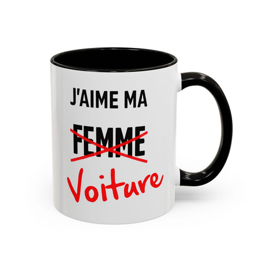Tasse J’aime ma Voiture 325ml – Mug Céramique Humour Auto Passion Automobile Cadeau Original