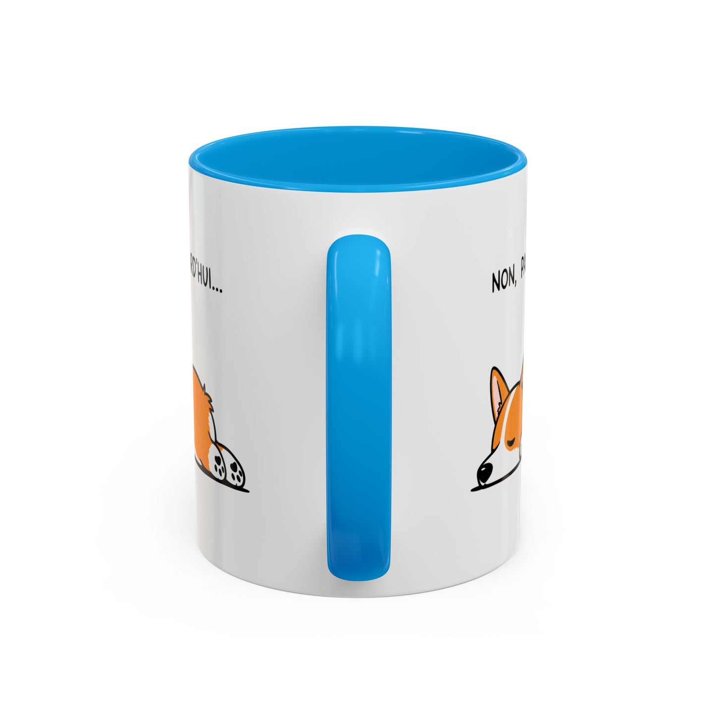 Tasse Non Pas Aujourd’hui – Mug Humour Corgi Endormi – Cadeau Chien Homme Femme 325ml