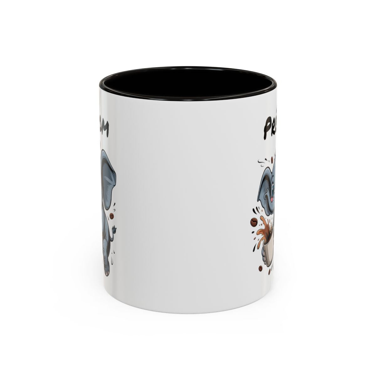 Mug Personnalisable Éléphant et Café – Tasse avec Prénom – Cadeau Drôle Animal Mignon – 325 ml