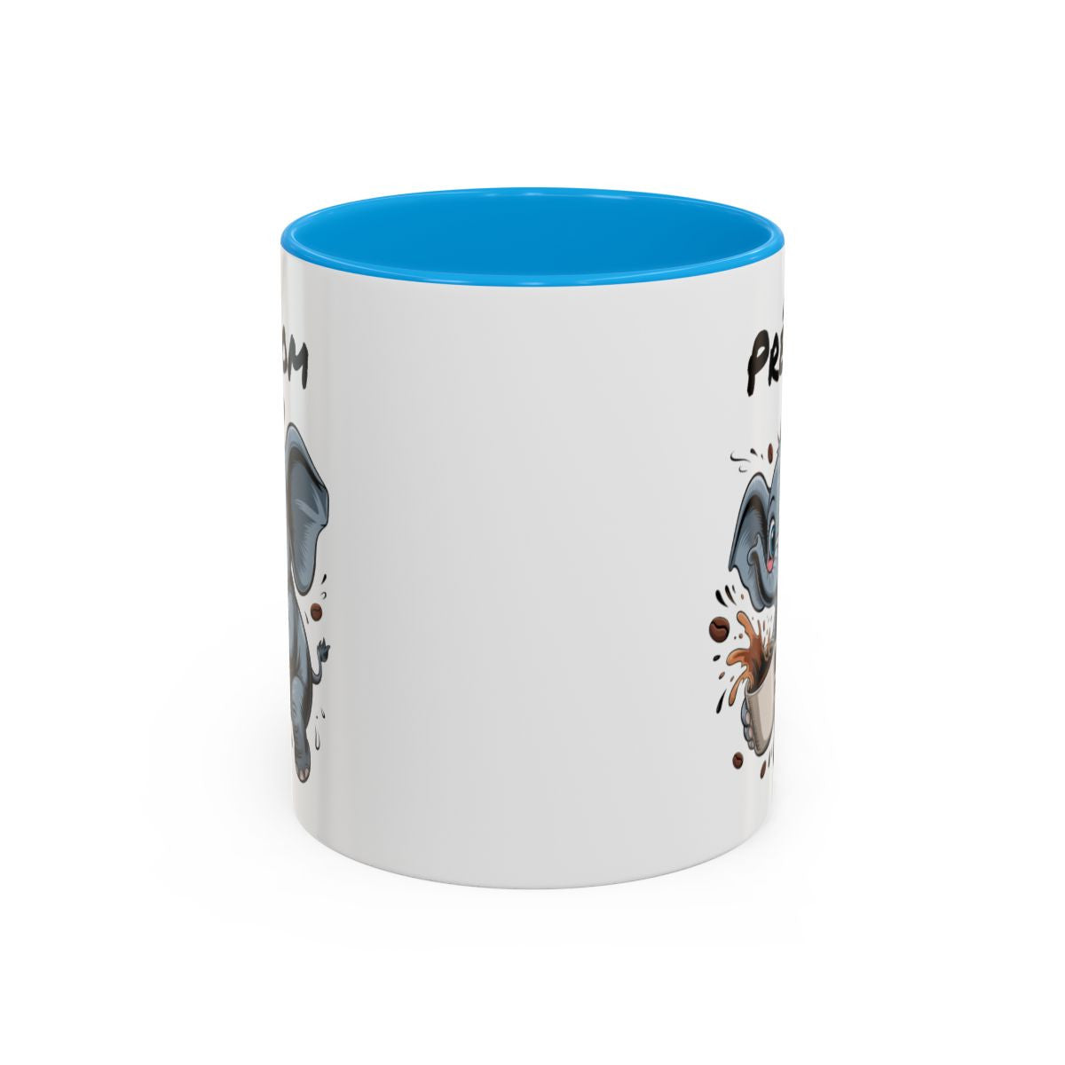 Mug Personnalisable Éléphant et Café – Tasse avec Prénom – Cadeau Drôle Animal Mignon – 325 ml