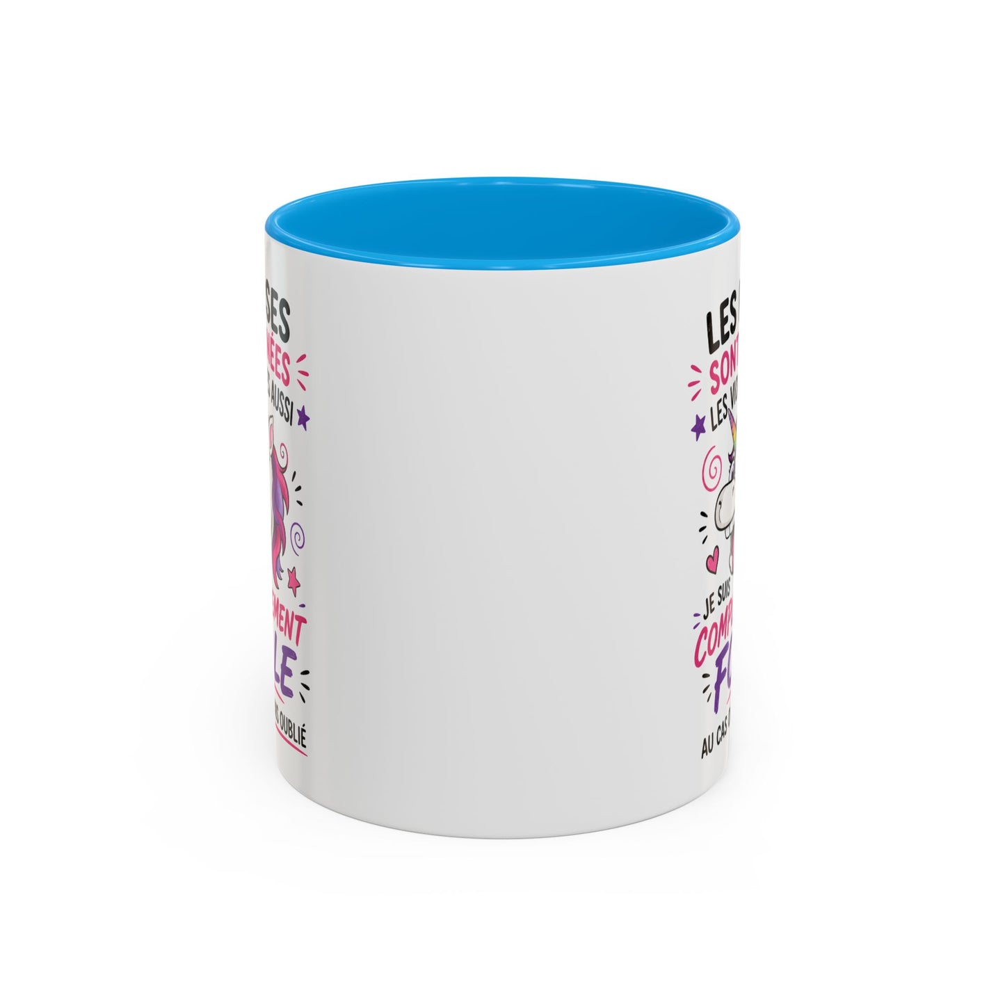 Tasse Licorne Humoristique Femme – Je Suis Complètement Folle – Mug Drôle Licorne Arc-en-Ciel 325ml