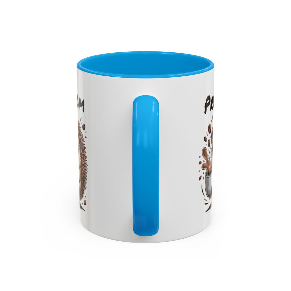 Mug Personnalisable Hérisson Buveur de Café – Tasse avec Prénom – Cadeau Drôle Animal Mignon – 325 ml