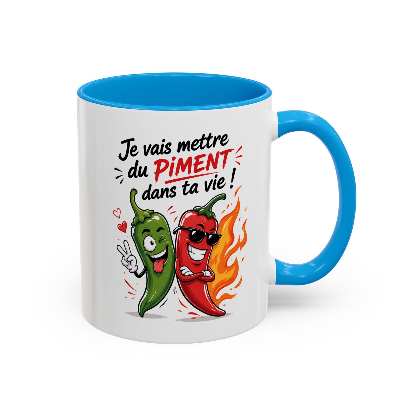 Mug Je Vais Mettre du Piment dans ta Vie – Tasse Humour Piment – Cadeau Drôle et Original Homme Femme Noir Bleu Rouge