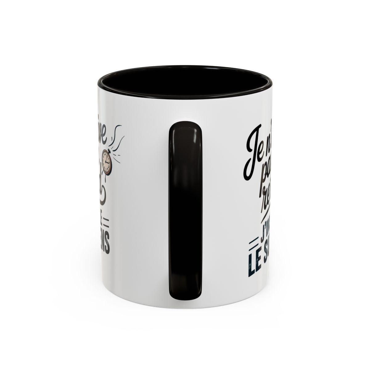 Tasse Humour J’installe le Suspens – Mug Citation Drôle avec Horloge – Cadeau Original Humour Temps