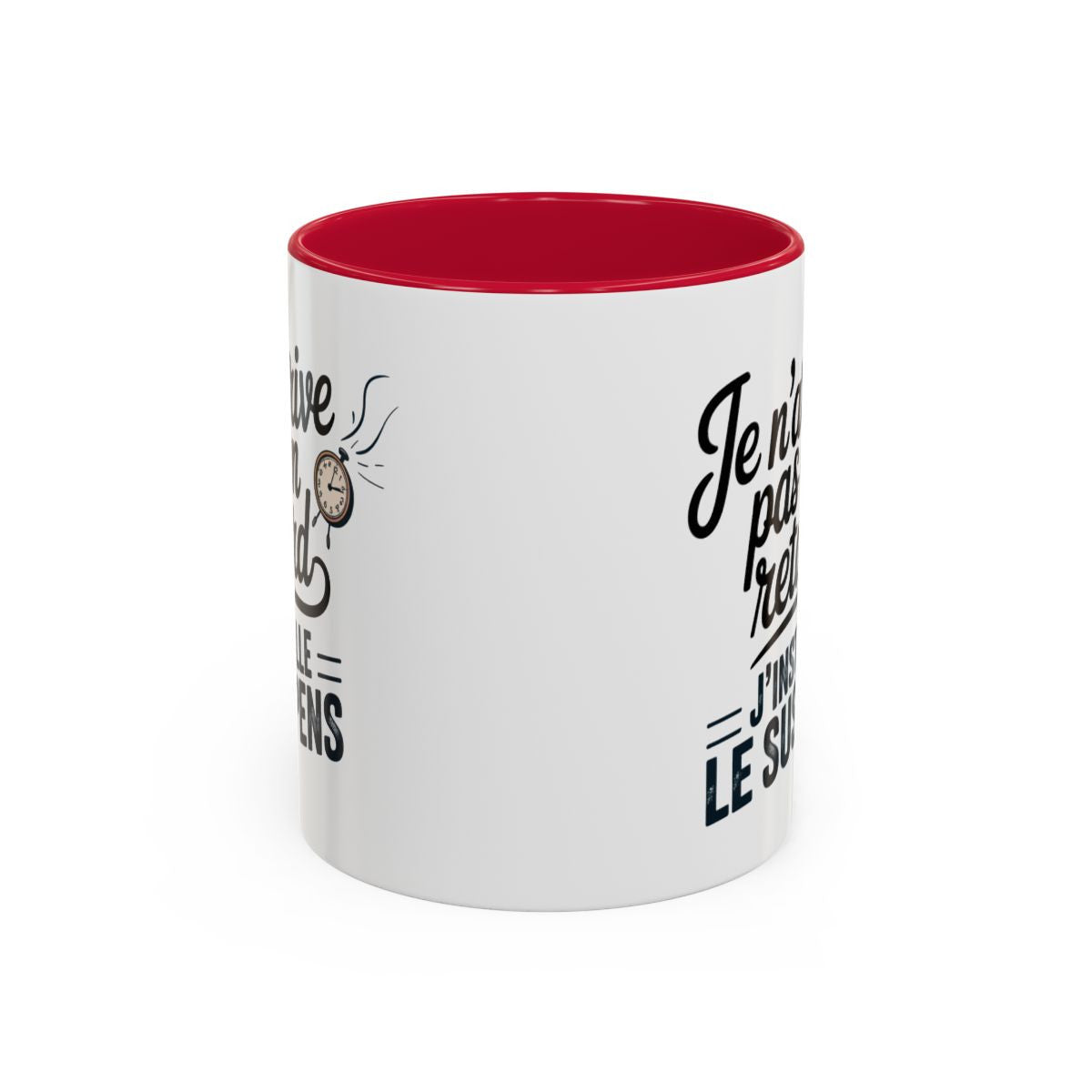 Tasse Humour J’installe le Suspens – Mug Citation Drôle avec Horloge – Cadeau Original Humour Temps