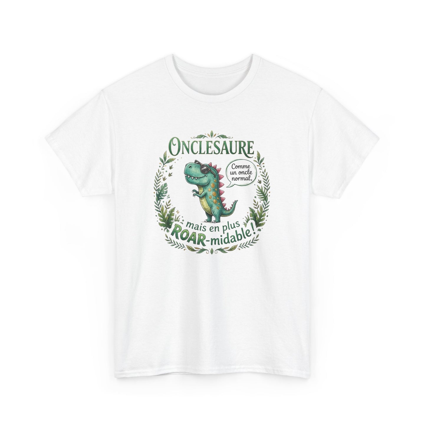 T-Shirt Oncle Dinosaure Humour – Cadeau Tonton Original – Tee Shirt Famille Drôle Homme