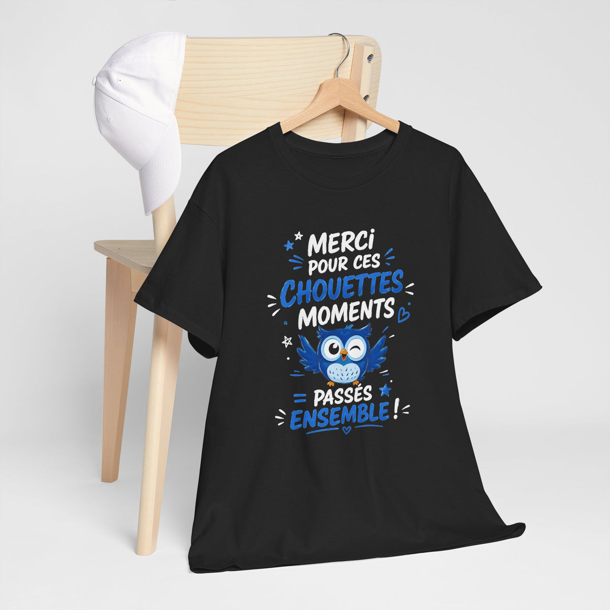 Tee Shirt Merci pour ces Chouettes Moments – Cadeau Souvenir Homme et Femme – T-Shirt Chouette