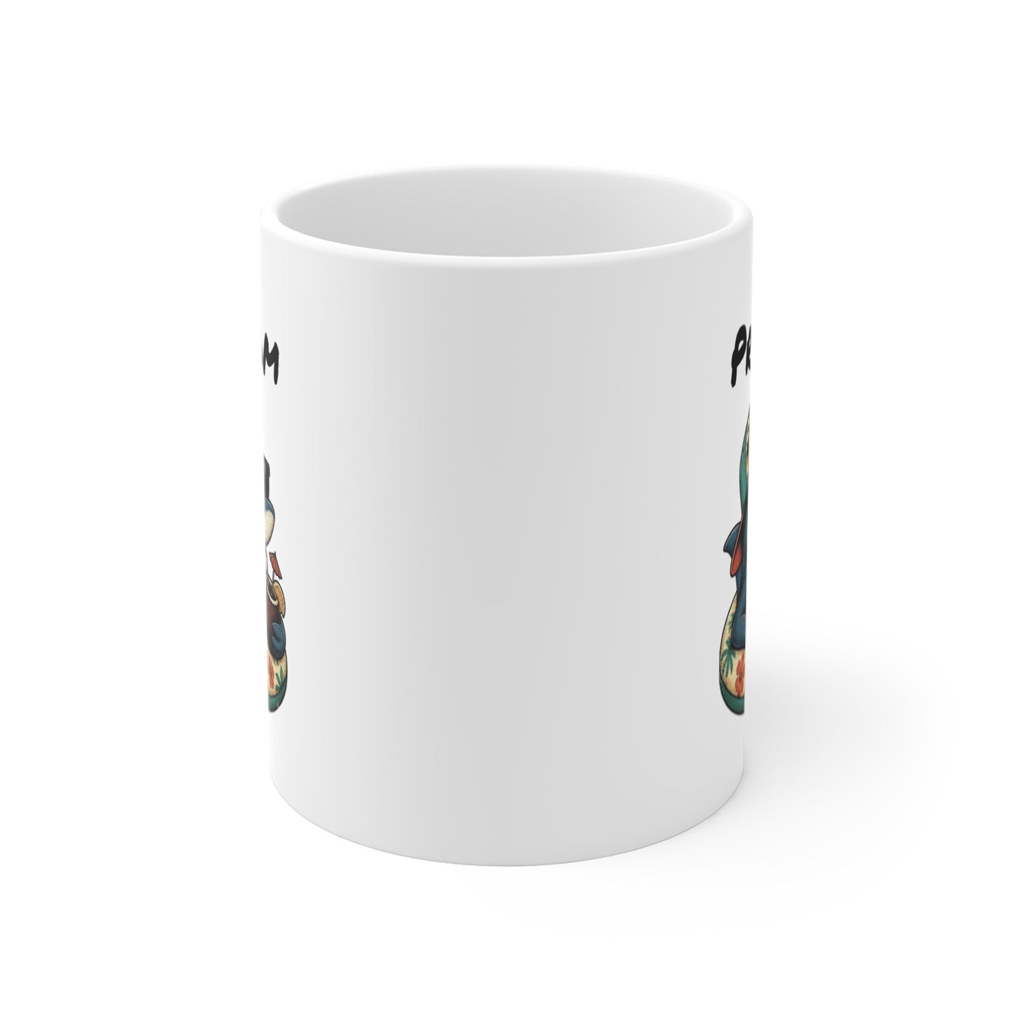 Tasse Requin Tropical Personnalisée avec Prénom – Mug Vacances Été Homme Femme – Cadeau Original Plage Cocktail 325 ml