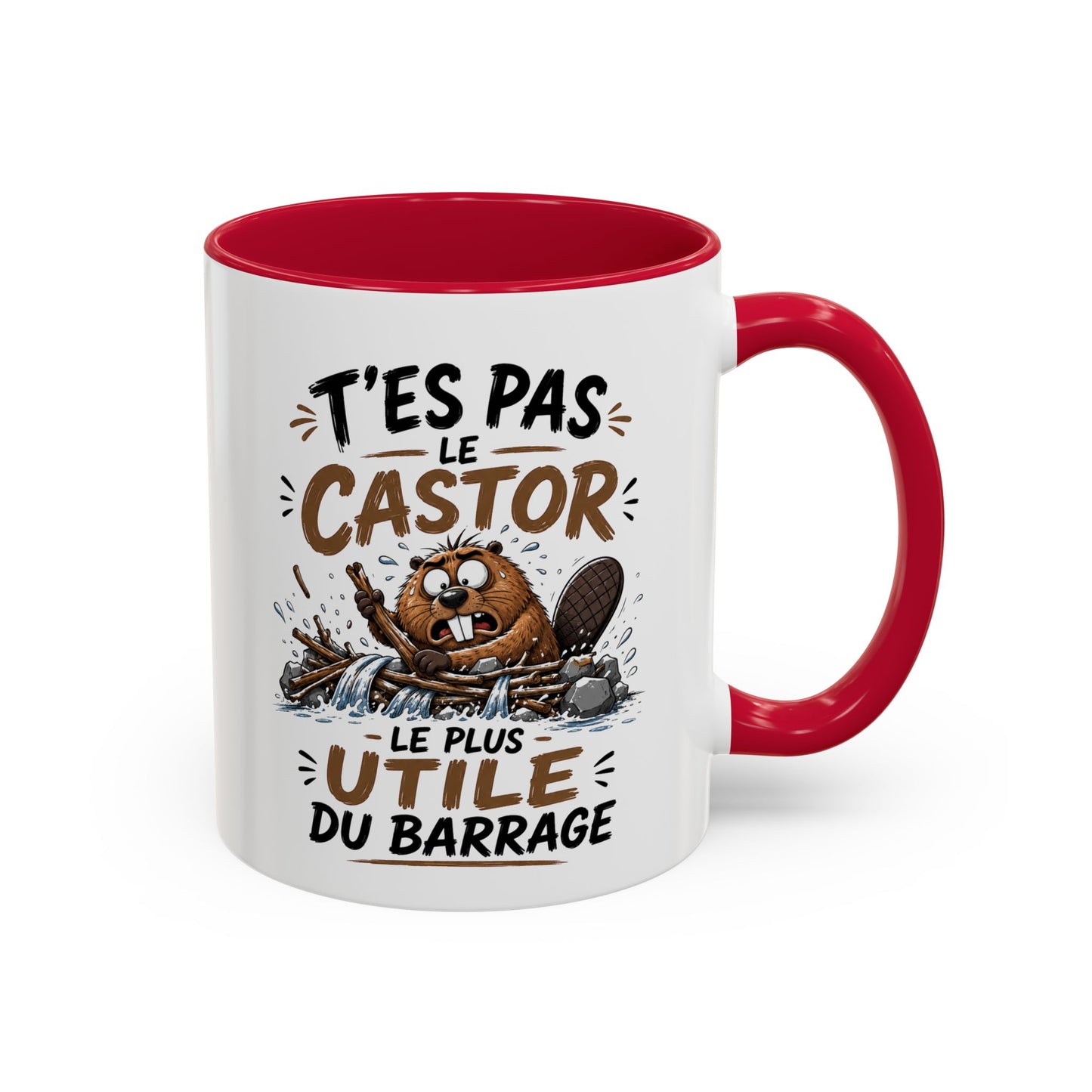 Tasse Humoristique Castor – T’es Pas le Castor le Plus Utile du Barrage – Mug Drôle Animal 325ml