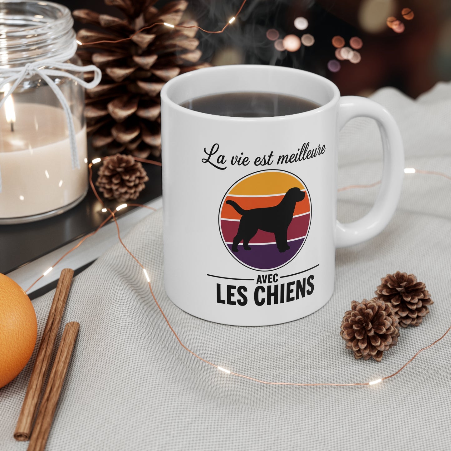 Mug Chien Homme et Femme – Tasse pour Maître et Maîtresse – Cadeau Amoureux des Chiens – Idée Cadeau Passionné Canin et Propriétaire de Chien – 325 ml