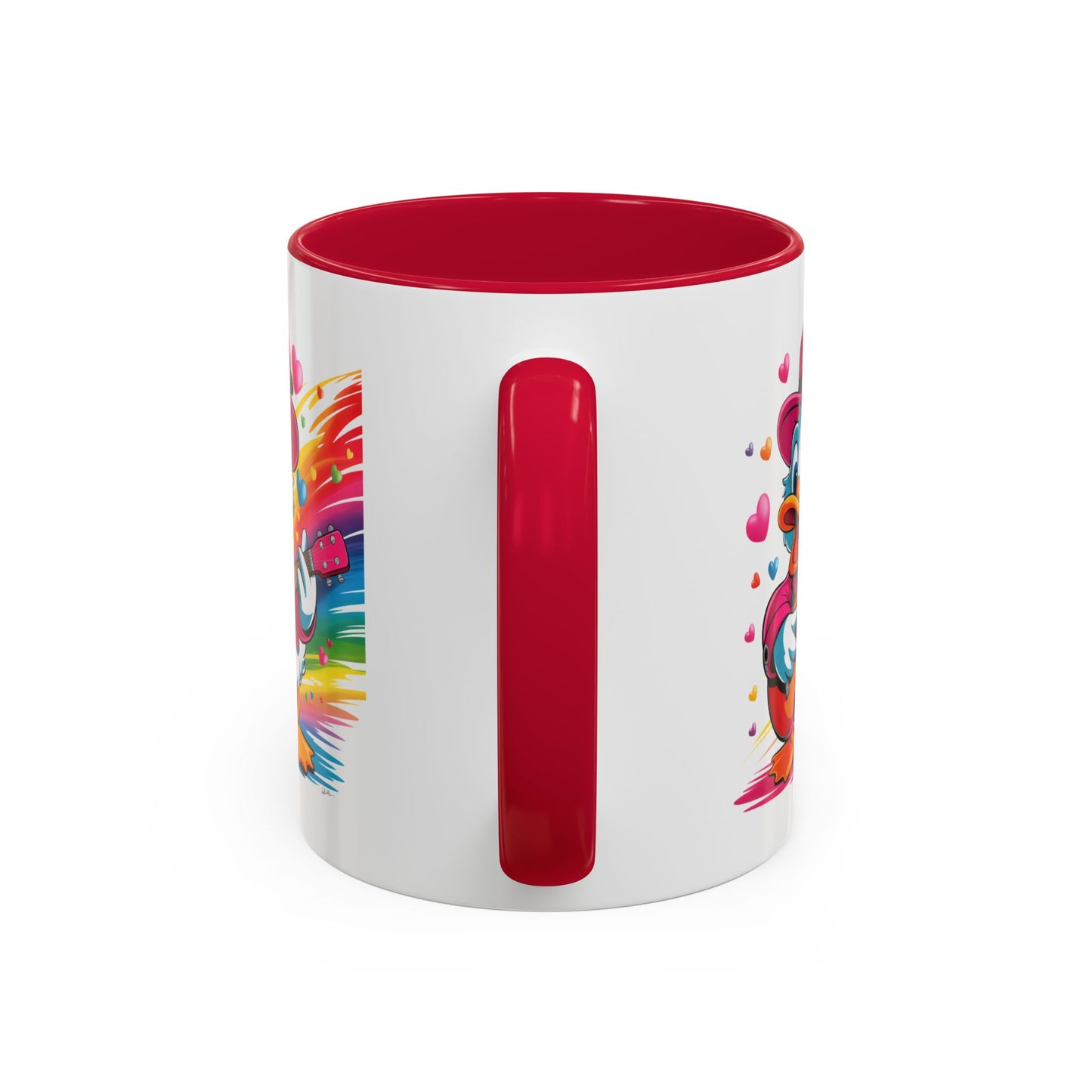 Mug Canard Musicien – Tasse Design Fun avec Guitare et Couleurs Arc-en-ciel – Cadeau Original 325ml