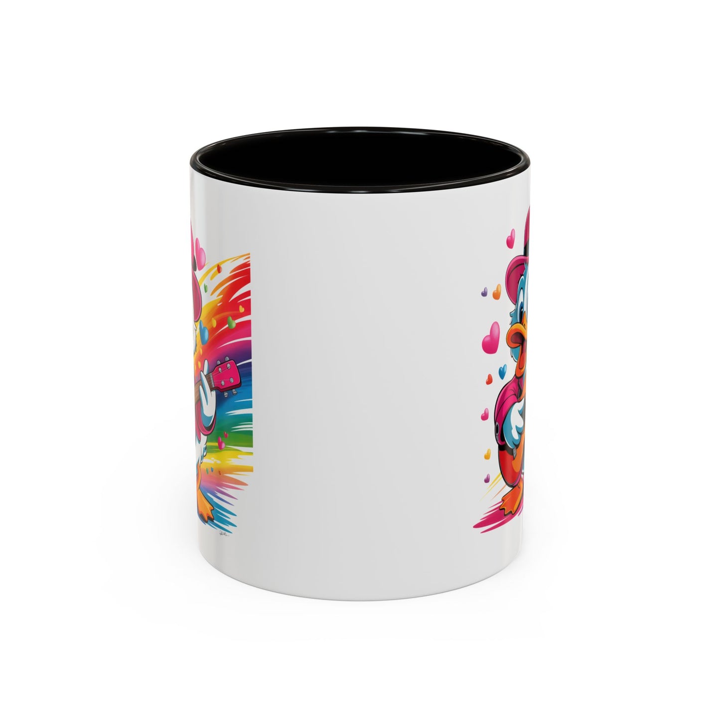 Mug Canard Musicien – Tasse Design Fun avec Guitare et Couleurs Arc-en-ciel – Cadeau Original 325ml