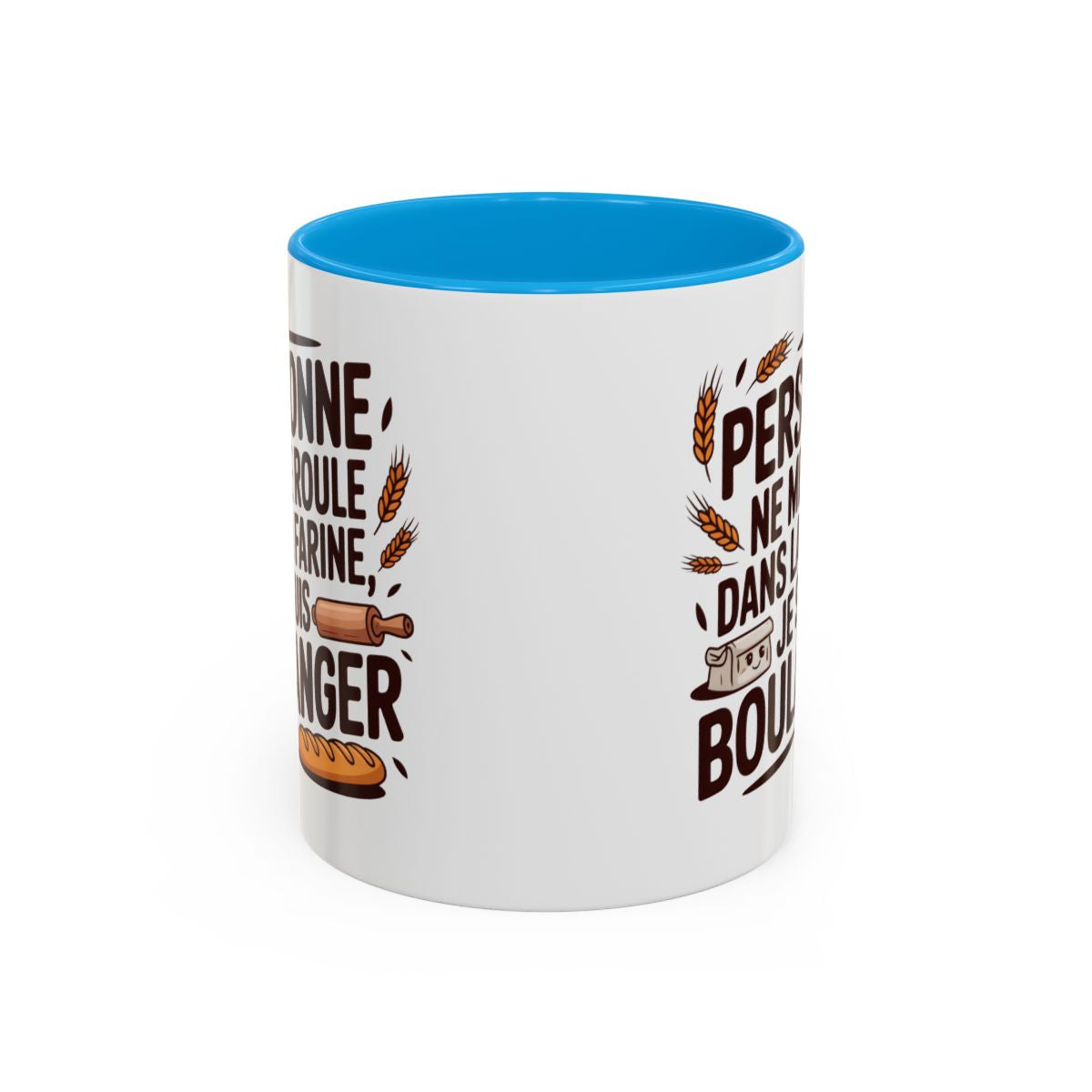 Mug Boulanger Humour Personne ne me roule dans la farine – Tasse Céramique Métier Boulanger – Cadeau Original Artisan