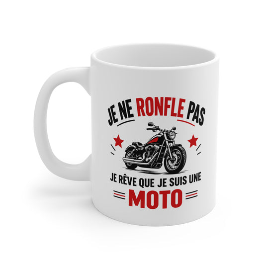 Mug Moto Humour Femme – Je Ne Ronfle Pas Je Rêve Que Je Suis une Moto – Tasse Motarde – Cadeau Original Femme Passionnée de Moto