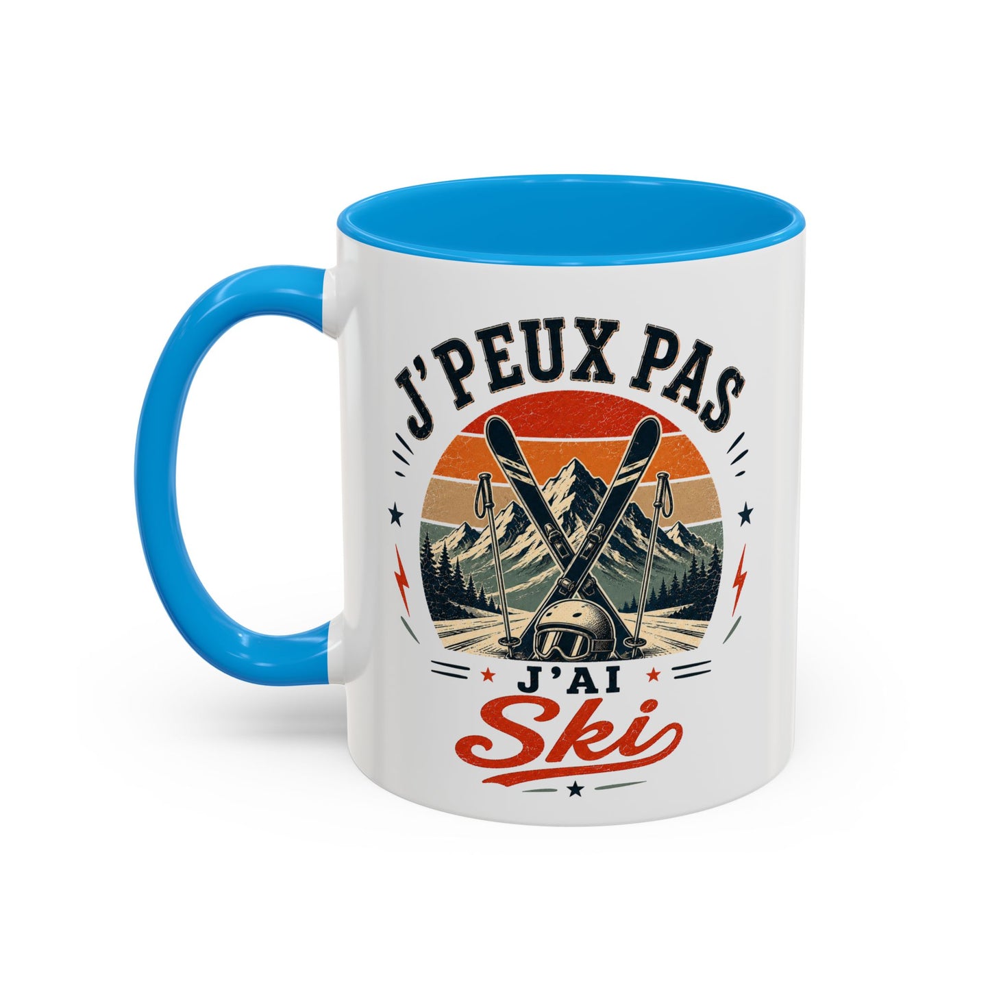 Tasse J’Peux Pas J’Ai Ski – Mug Ski Vintage Humoristique – Cadeau Skieur Homme Femme 325ml