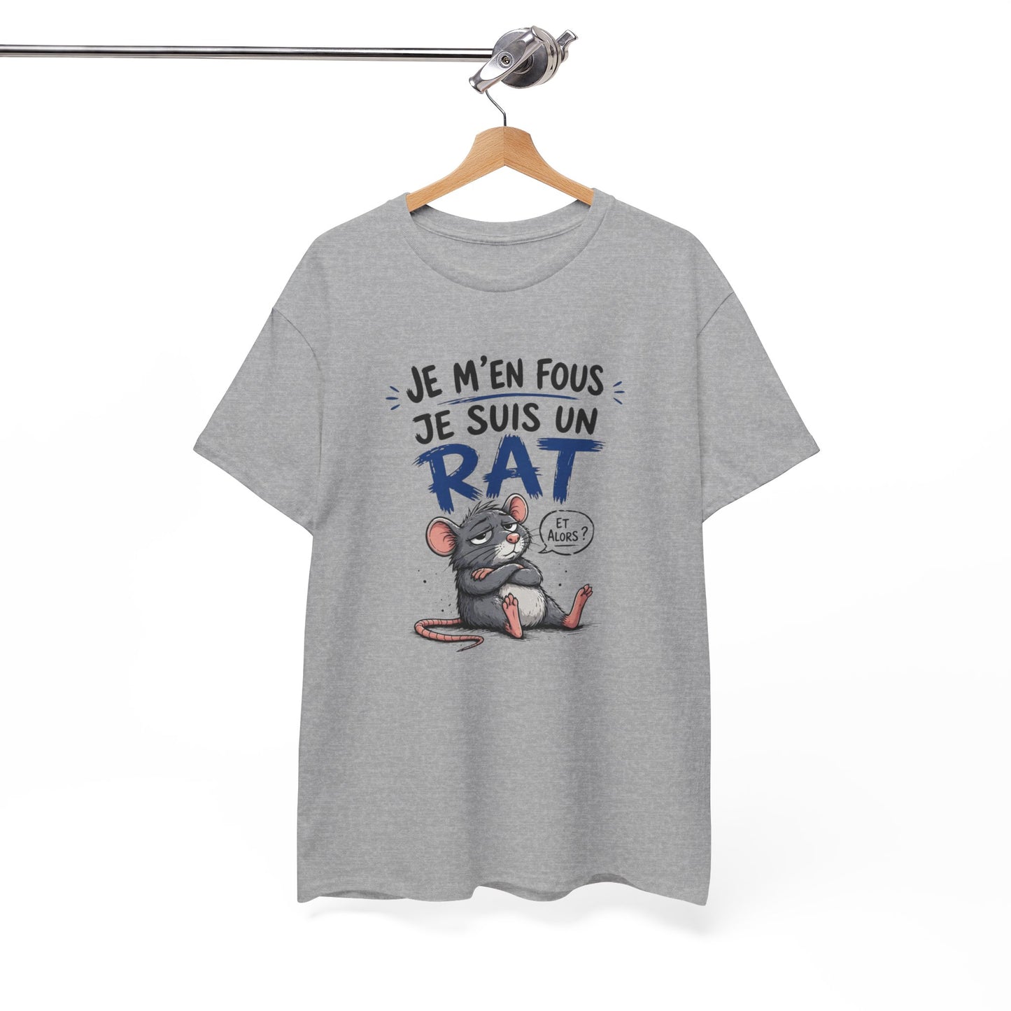 T-Shirt Humour Je M’en Fous Je Suis Un Rat – Tee Shirt Drôle Insolent Animal Cool – Cadeau Original Homme Femme