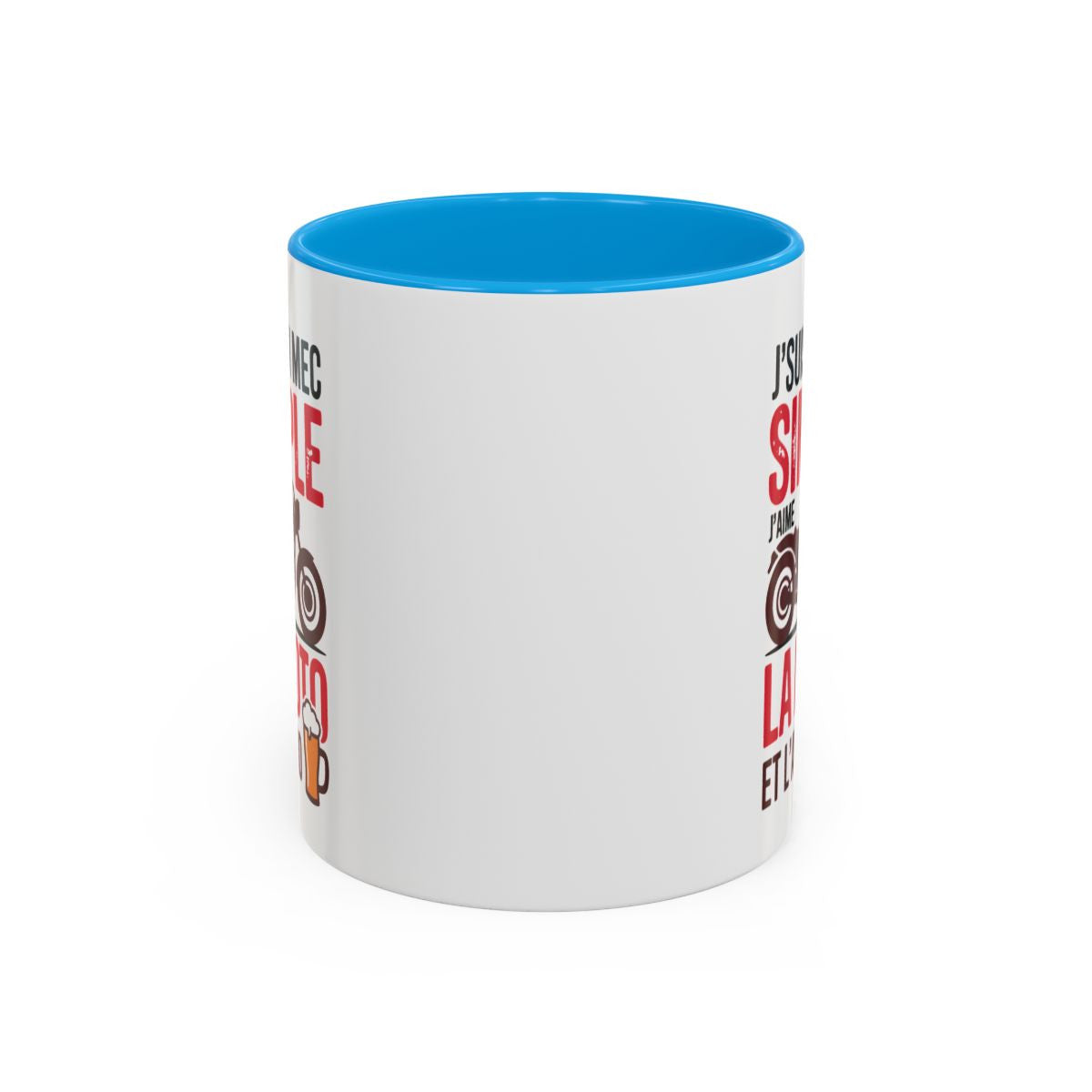 Mug J’suis un Mec Simple Moto Apéro – Tasse Céramique Humour Motard – Cadeau Biker Original