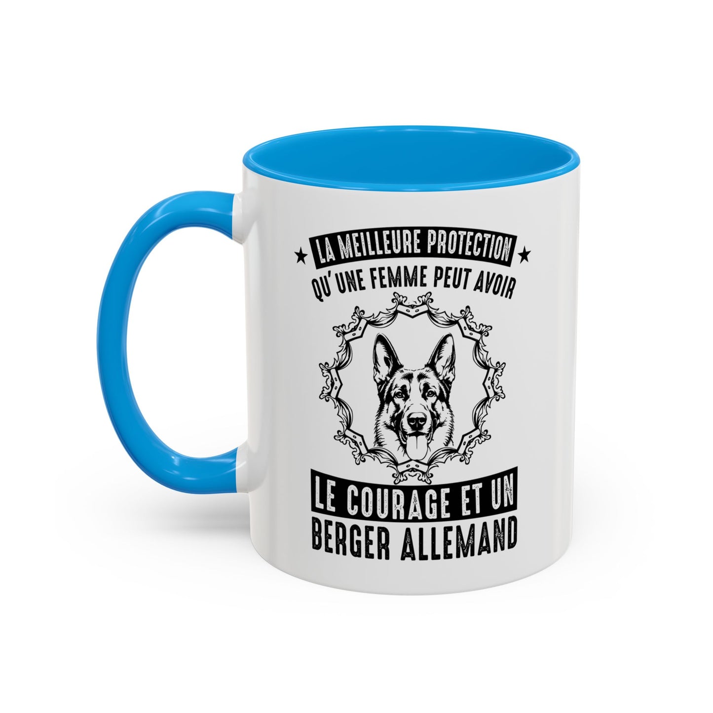 Mug Berger Allemand pour Femme – Tasse Humour Chien – Cadeau Maîtresse et Amoureuse des Bergers Allemands – Idée Cadeau Femme Passionnée de Chiens – 325 ml Noir Bleu Rouge
