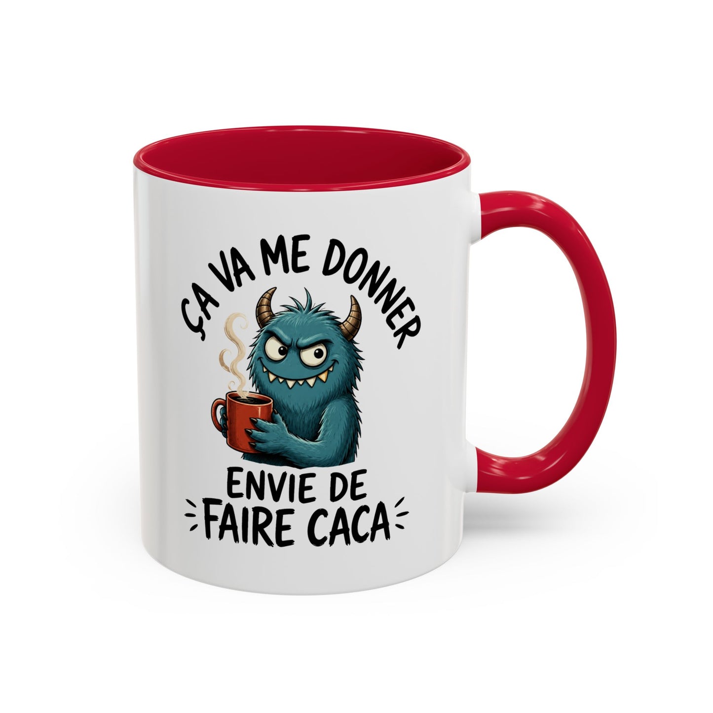 Mug Humoristique Monstre Bleu – Tasse Café Drôle – Cadeau Original Homme et Femme, Collègue Ami Noir Bleu Rouge