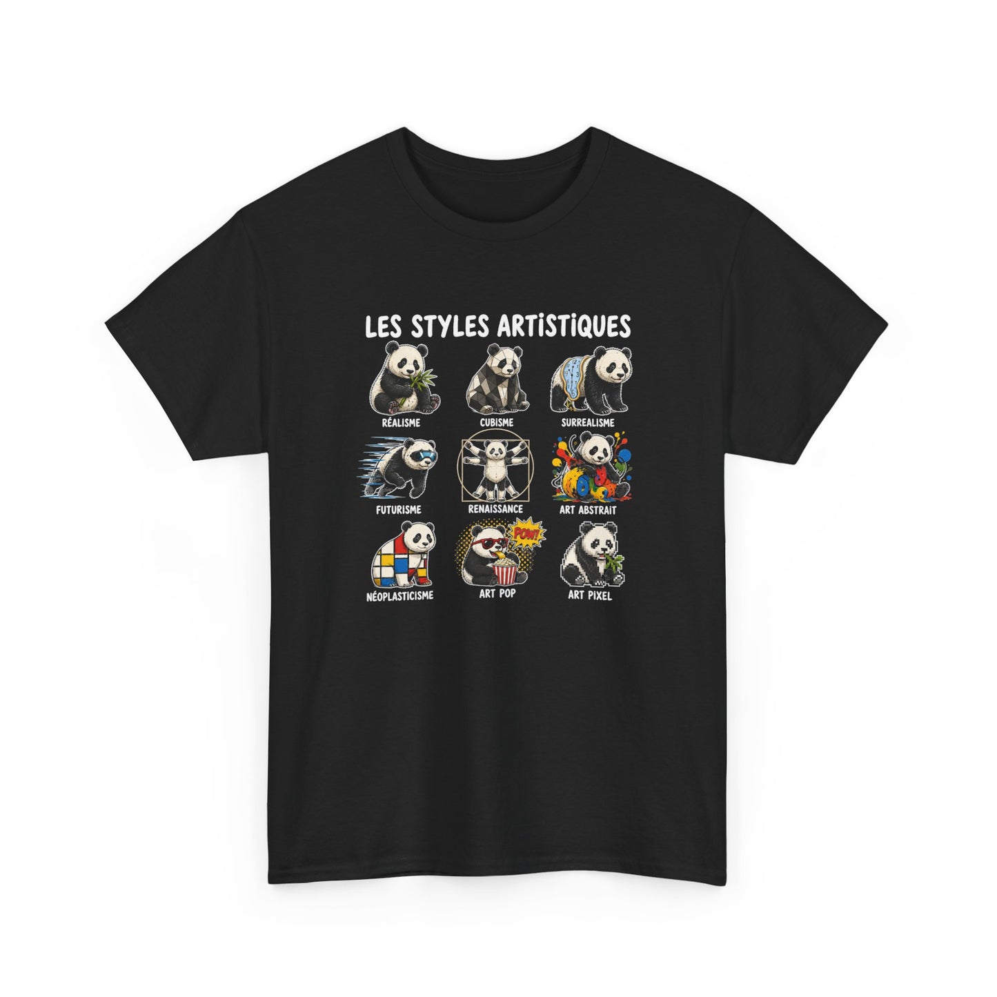 Tee Shirt Homme et Femme Panda Art Peinture Styles Artistiques Humour Créatif Dessin Original Cadeau Artiste