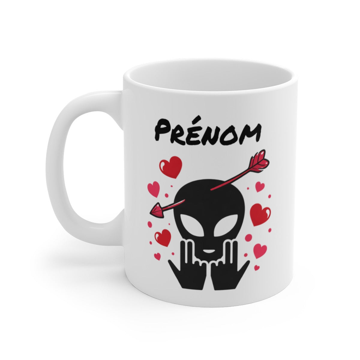 Mug Alien Signe JUL Saint Valentin OVNI Style Rap Français Cadeau Original et Fun 325ml Personnalisable