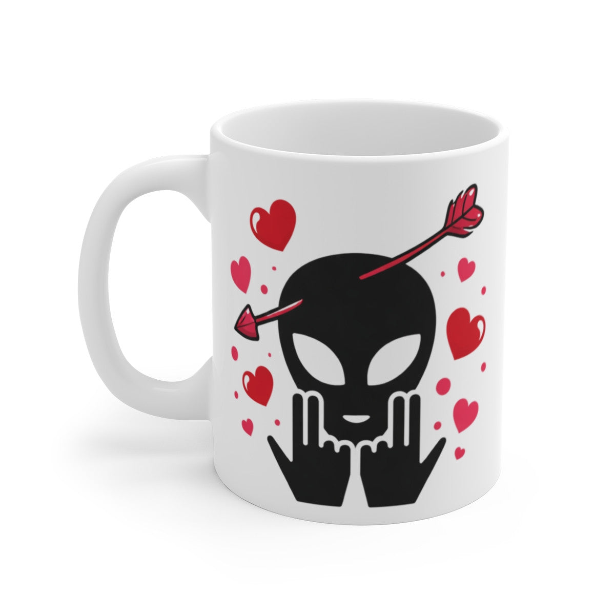 Mug Alien Signe JUL Saint Valentin OVNI Style Rap Français Cadeau Original et Fun 325ml