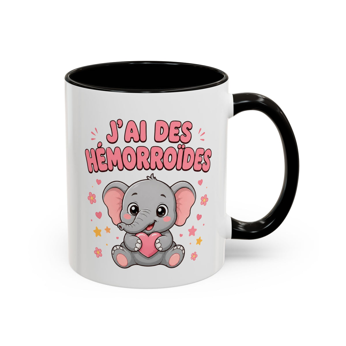 Mug J’ai des Hémorroïdes – Tasse Humour avec Éléphant – Cadeau Drôle et Décalé Homme et Femme