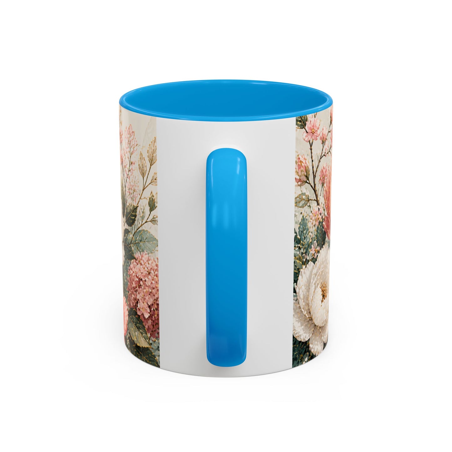 Tasse Florale Colibri et Pivoines – Mug Aquarelle Chic avec Fleurs Roses et Blanches – Design Nature 325ml