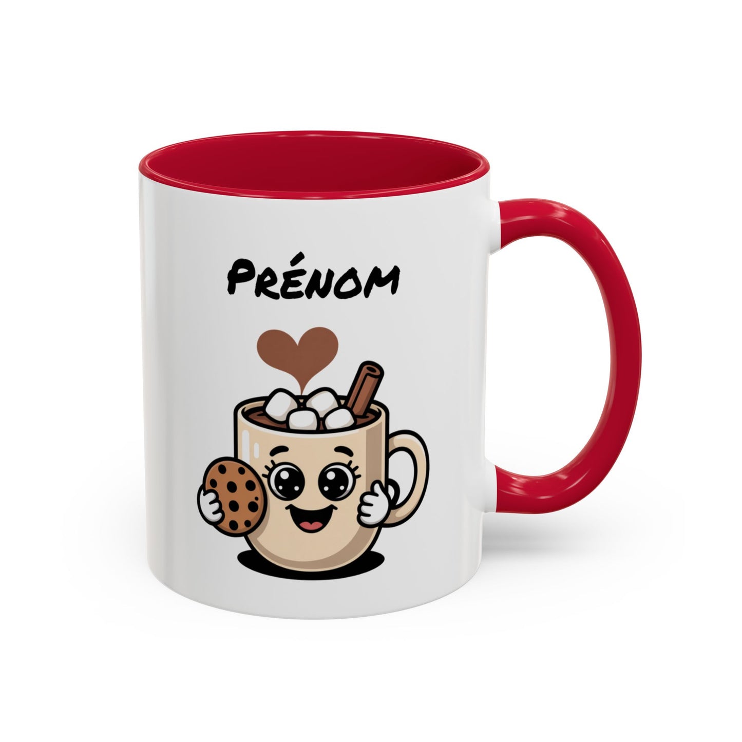 Mug Chocolat Chaud Personnalisé avec Prénom – Tasse Céramique Kawaii Cookie – Cadeau Gourmand Mignon