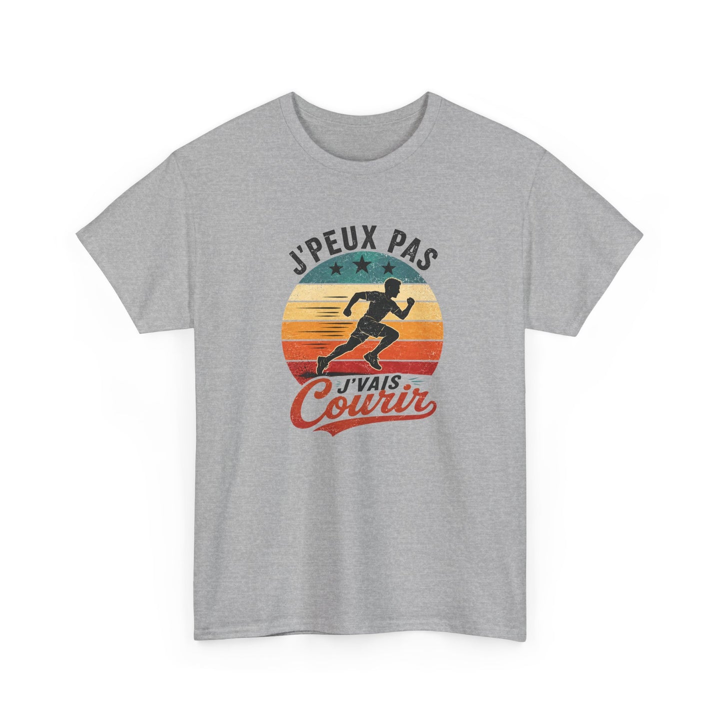 T-Shirt Running Homme Humour – J’Peux Pas J’Vais Courir – Tee Shirt Course à Pied Vintage Sport