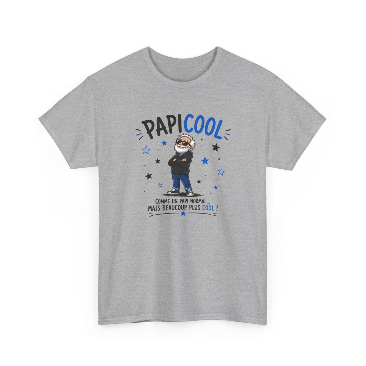 Tee Shirt Papi Homme – PapiCool Comme un Papi Normal Mais Beaucoup Plus Cool – T-Shirt Humour Grand-Père Cadeau Original