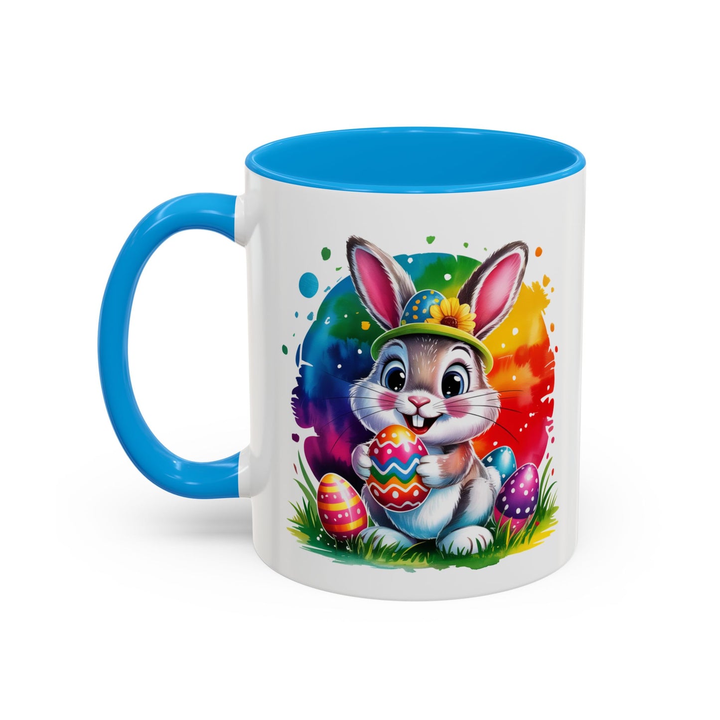 Mug Lapin de Pâques – Tasse Œufs Colorés Kawaii – Cadeau Printemps et Pâques – Céramique 325ml