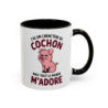 Mug J’ai un caractère de cochon – Tasse Céramique Humour Animal – Cadeau Drôle Original