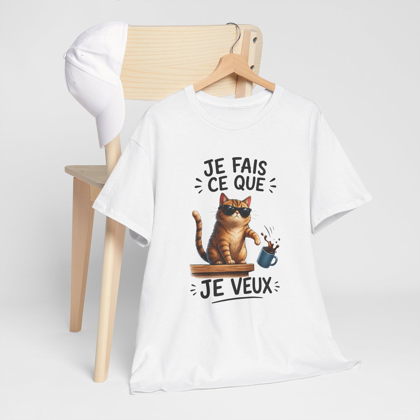 Tee-Shirt Je Fais Ce Que Je Veux – Chat Drôle Avec Lunettes – Cadeau Humour Homme Femme Adulte