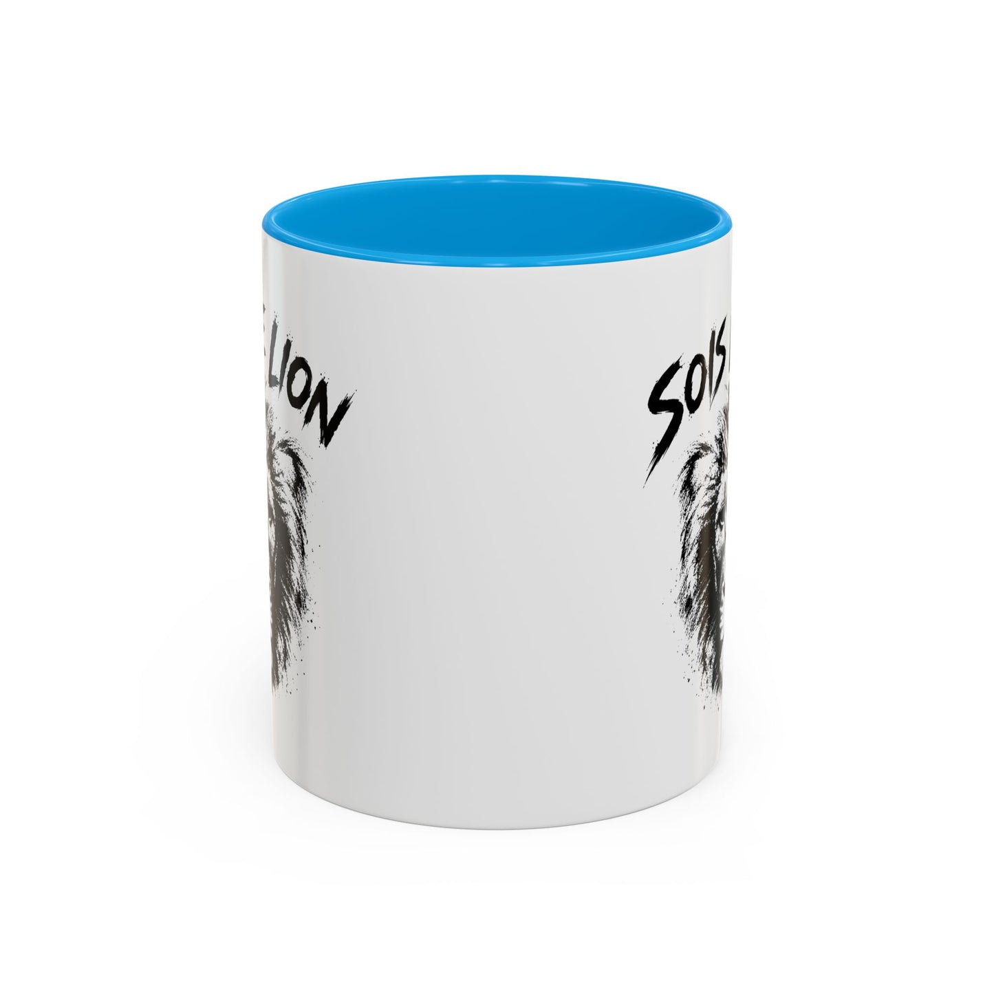 Mug Lion Motivant – Tasse Animaux Sauvages – Cadeau Original Homme et Femme, Courage Force Caractère Noir Bleu Rouge