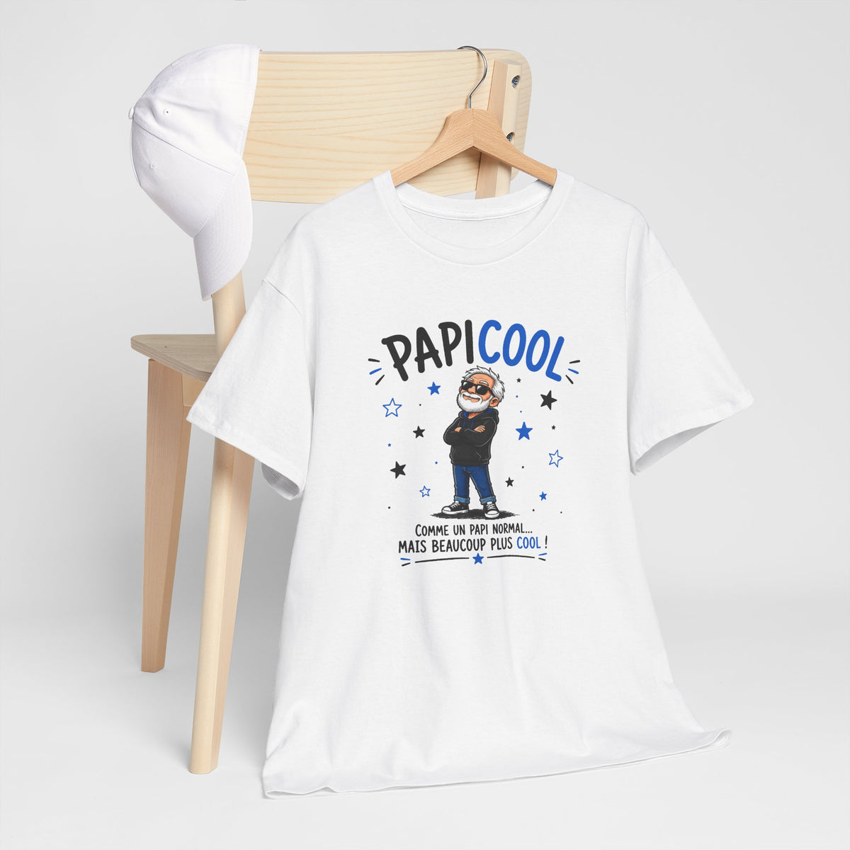 Tee Shirt Papi Homme – PapiCool Comme un Papi Normal Mais Beaucoup Plus Cool – T-Shirt Humour Grand-Père Cadeau Original