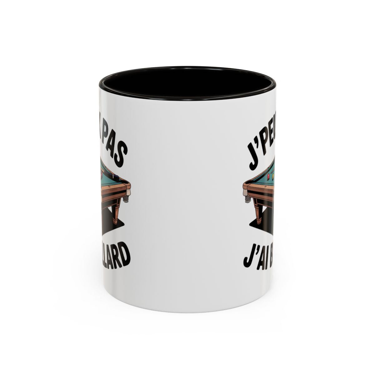 Mug “J’peux pas j’ai billard” – Tasse Céramique Humour Joueur de Billard – Cadeau Fun Sport Bar et Maison