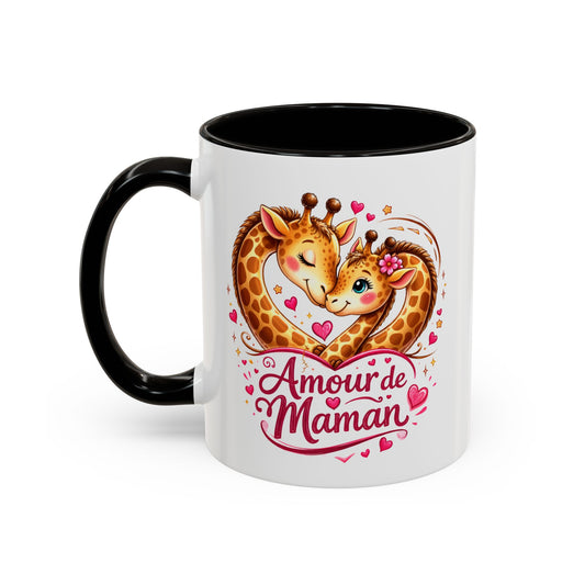 Tasse Amour de Maman Girafes – Mug Mignon Mère Enfant – Cadeau Fête des Mères Anniversaire – Céramique 325ml