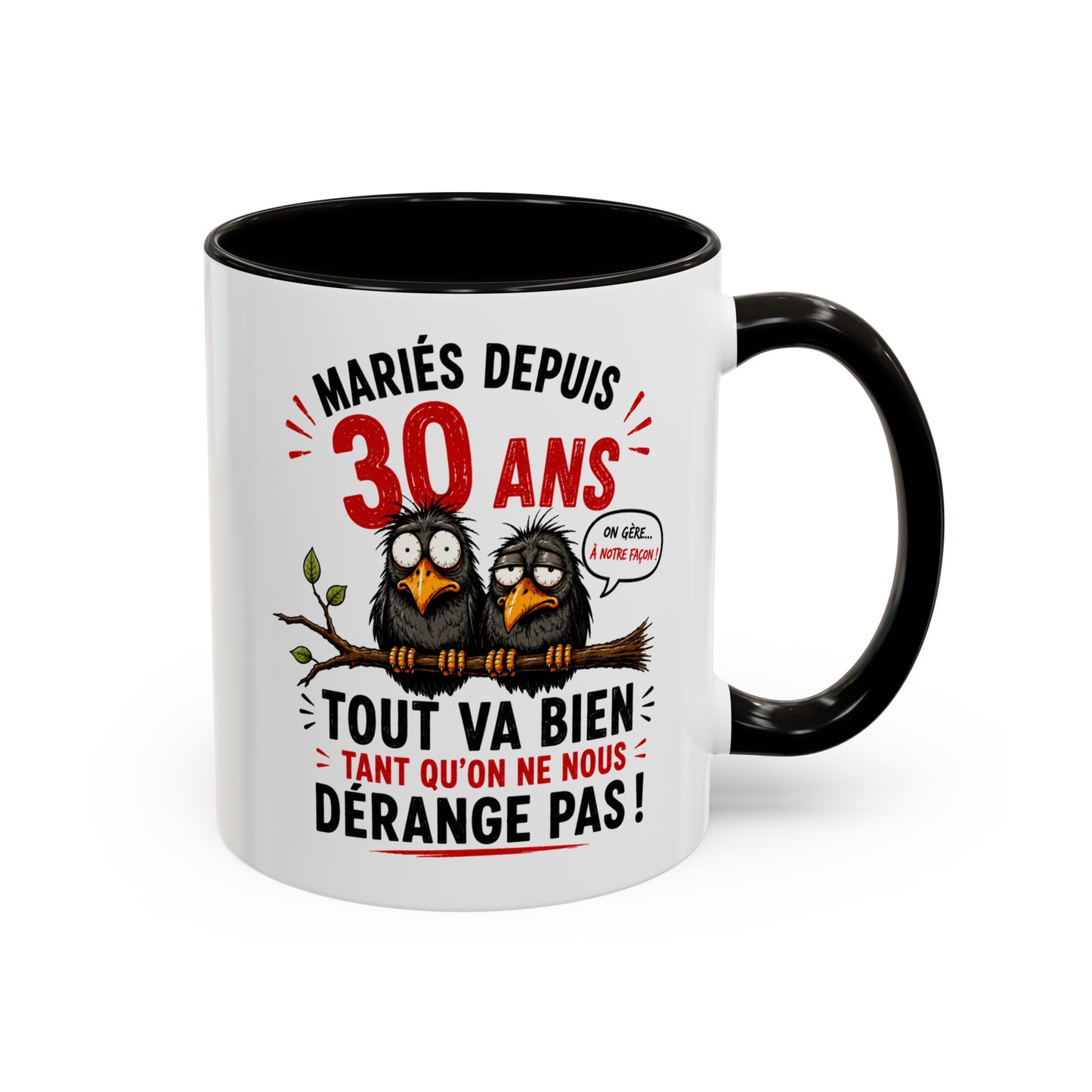 Tasse Mariés Depuis 30 Ans – Mug Humour Anniversaire de Mariage Homme Femme – Cadeau Couple 30 Ans de Mariage 325 ml