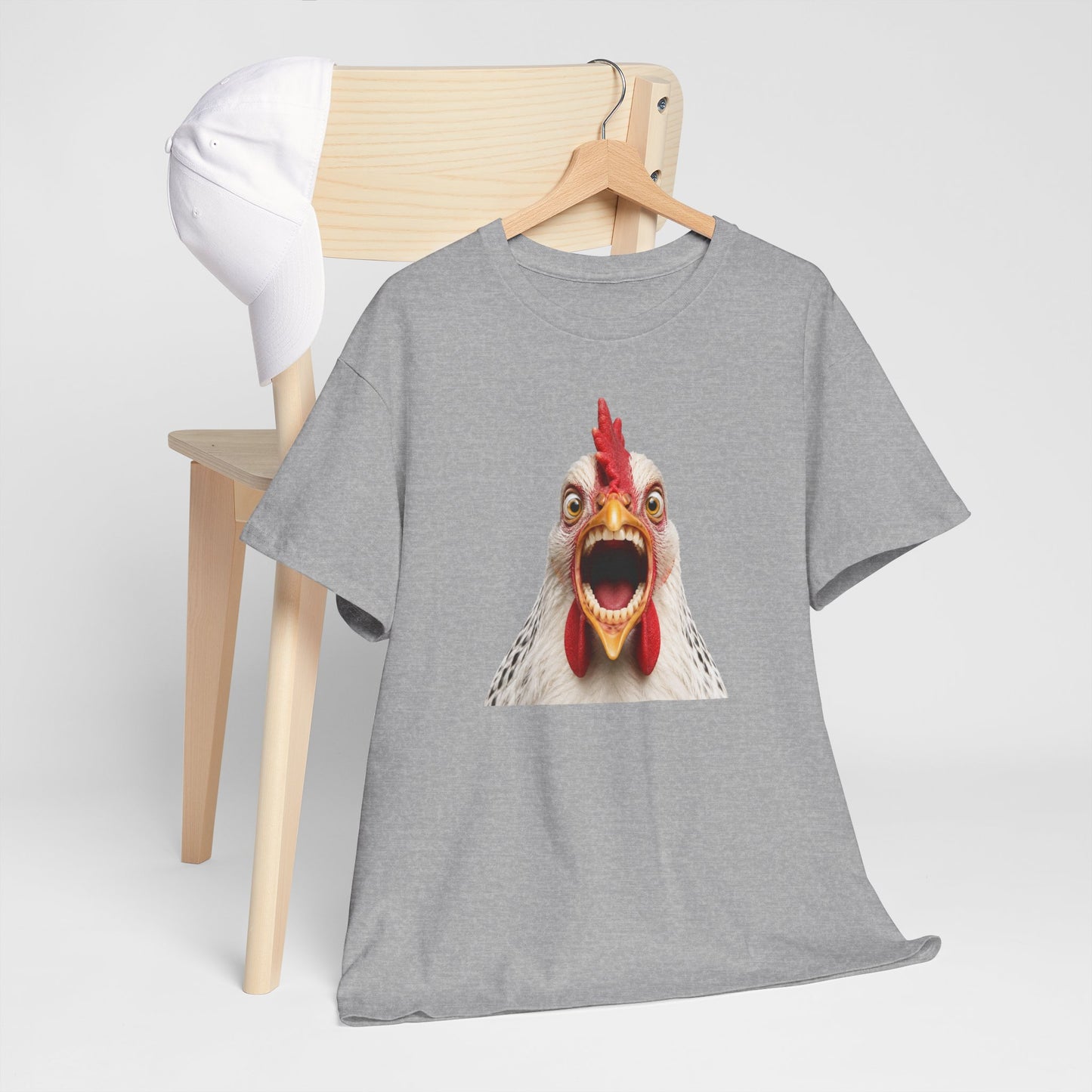 Tee-Shirt Humour Homme et Femme – Poule Drôle Expression Surprenante – Idée Cadeau Original Amateur Animaux Ferme Anniversaire