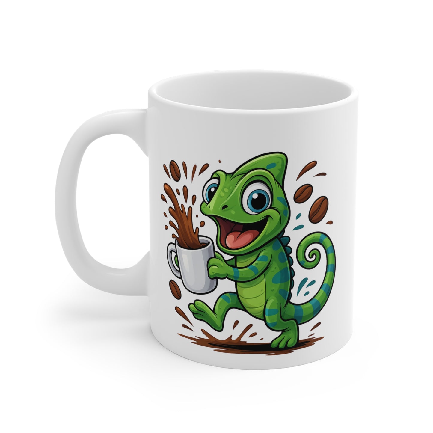 Mug Caméléon Café – Tasse Céramique 325ml – Design Cartoon Mignon – Cadeau Original
