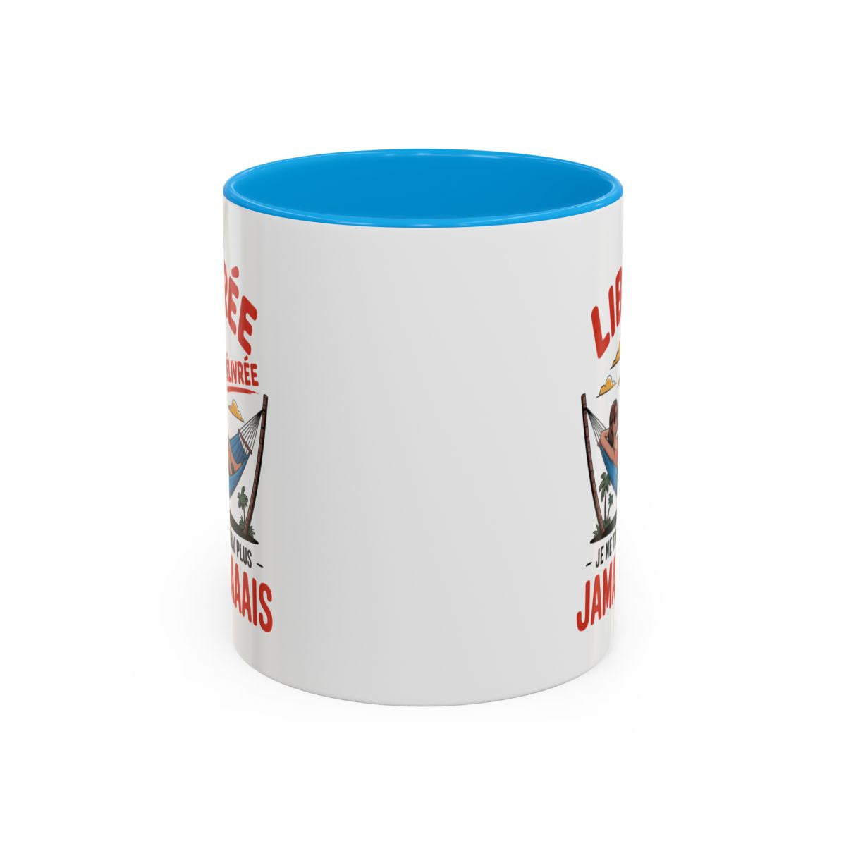 Mug “Libérée Délivrée Je ne travaillerai plus jamais” – Tasse Céramique Humour Vacances – Cadeau Collègue