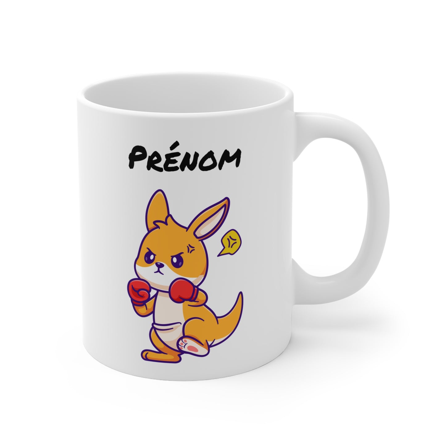 Tasse Personnalisable Kangourou Boxeur – Mug Sportif et Mignon – Cadeau Motivation Humour Céramique 325ml
